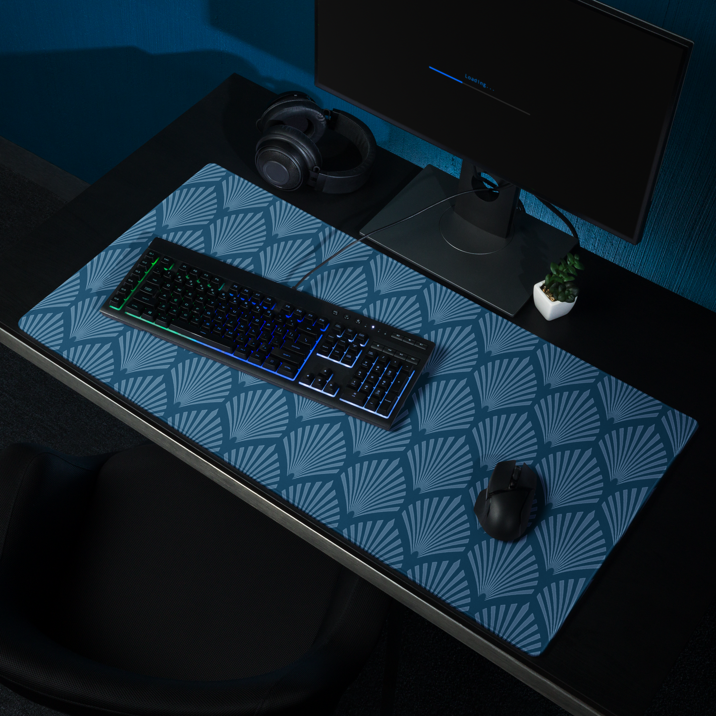Classic Blue Pattern XL Desk Mat
