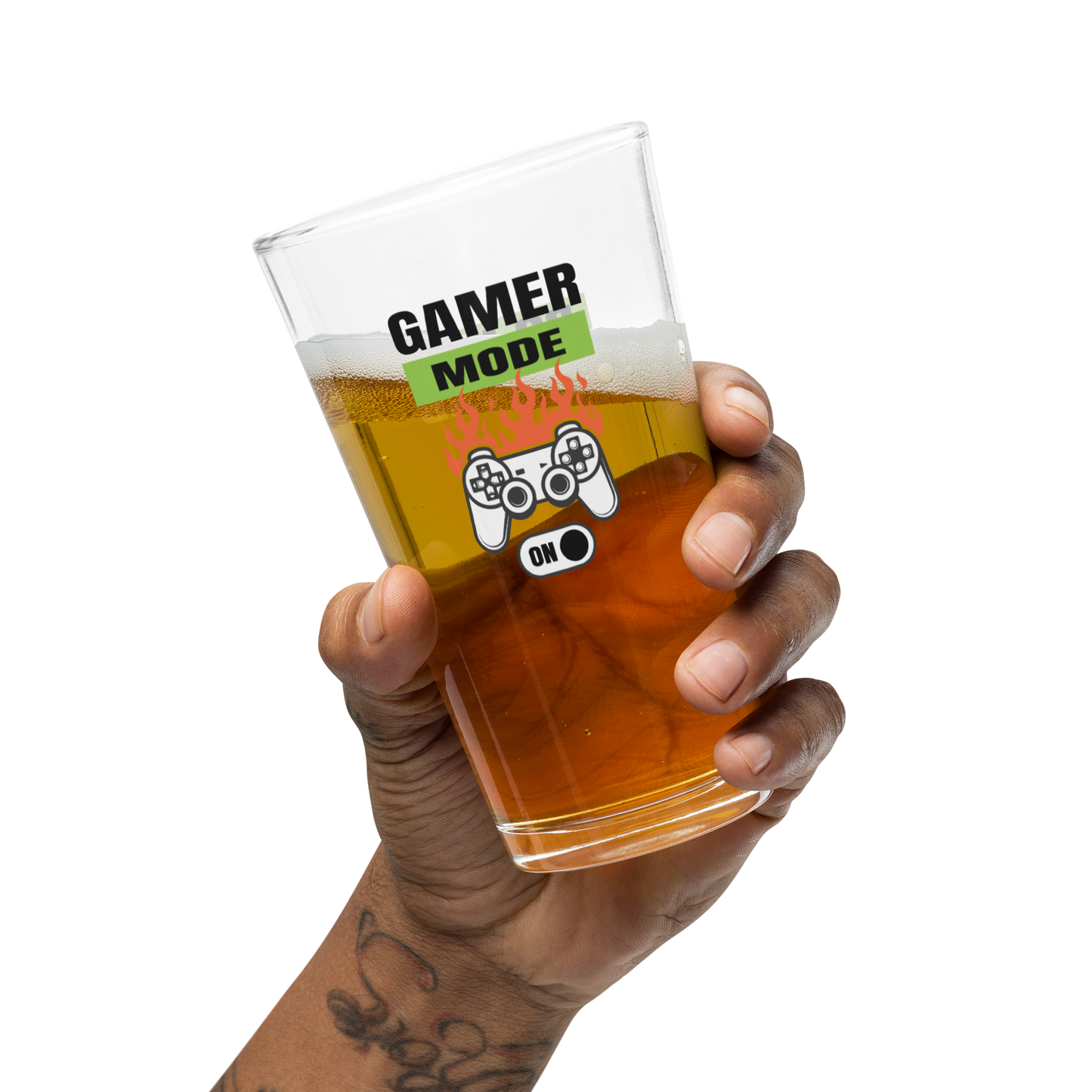 Gamer Mode On 16oz Pint Glass