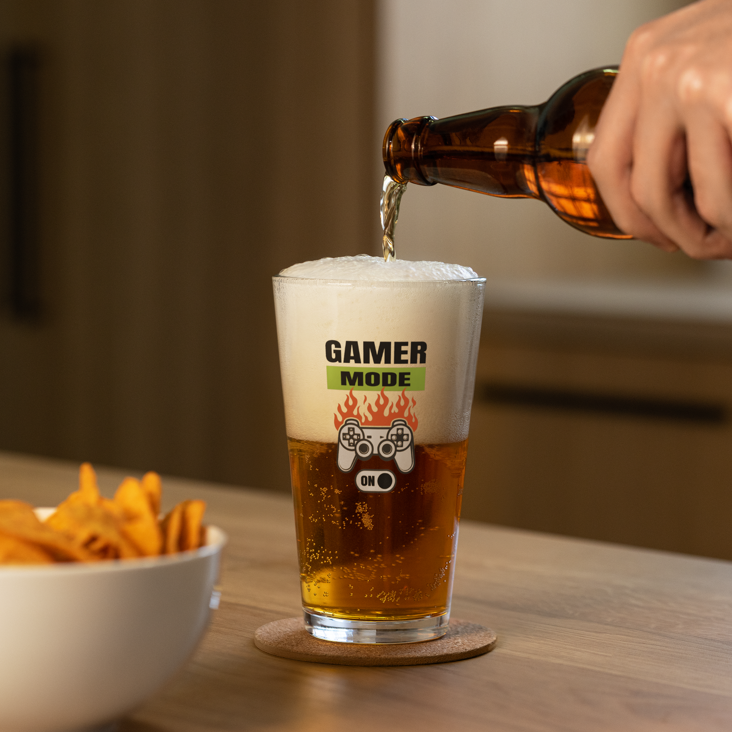 Gamer Mode On 16oz Pint Glass