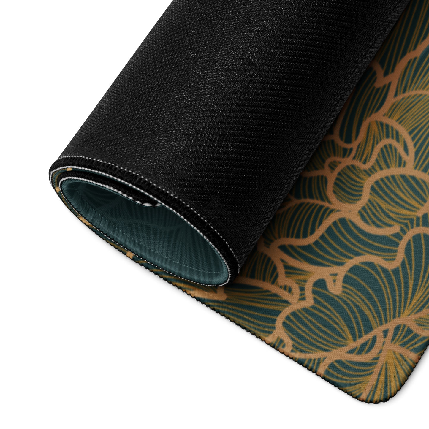 Gold & Teal Floral XL Desk Mat