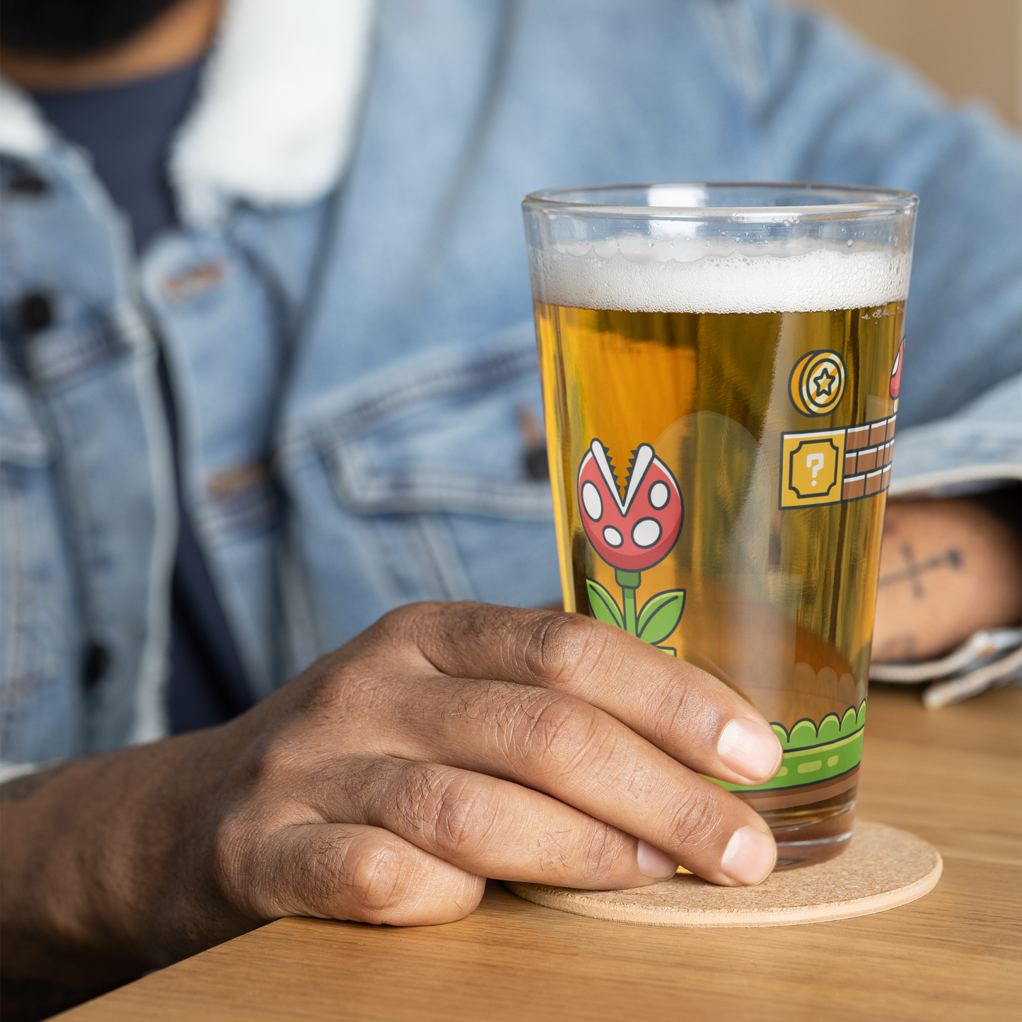 Retro Game World 16oz Pint Glass