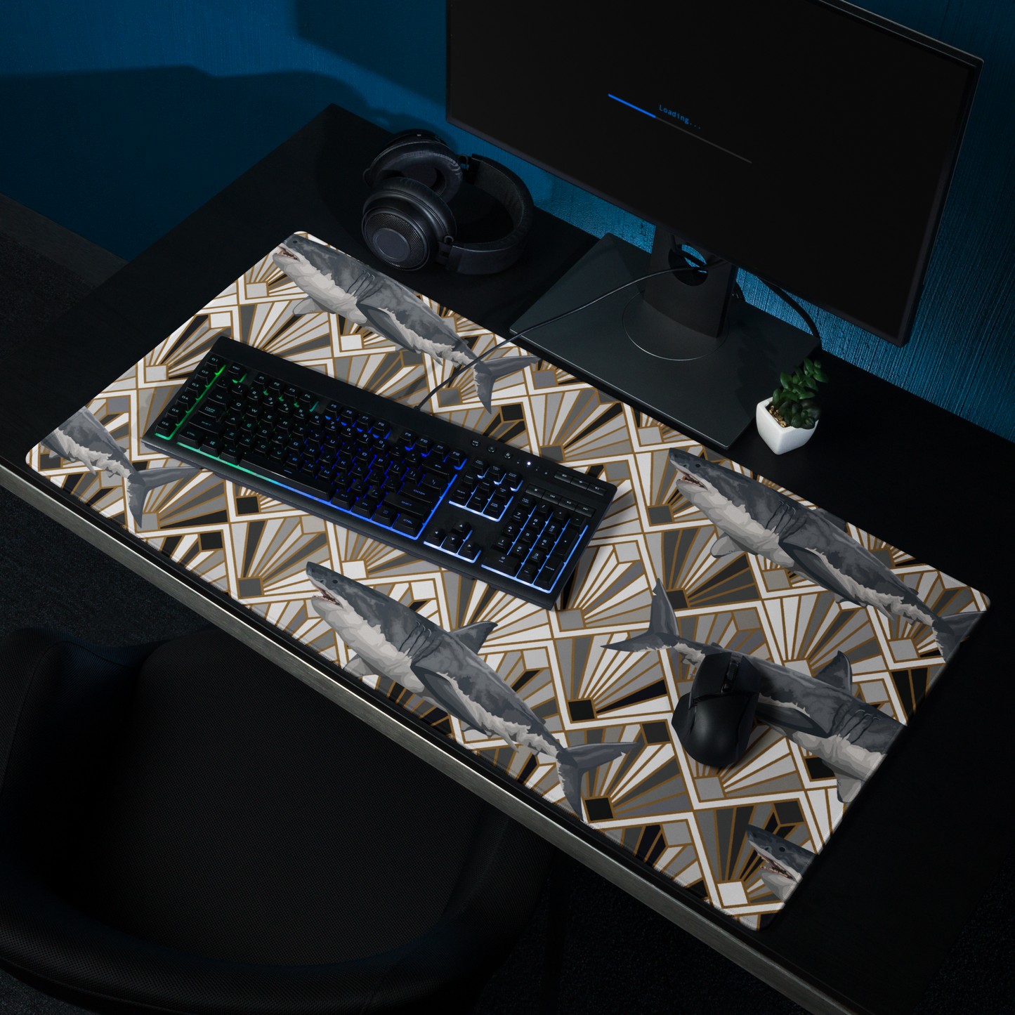 Shark Pattern XL Desk Mat