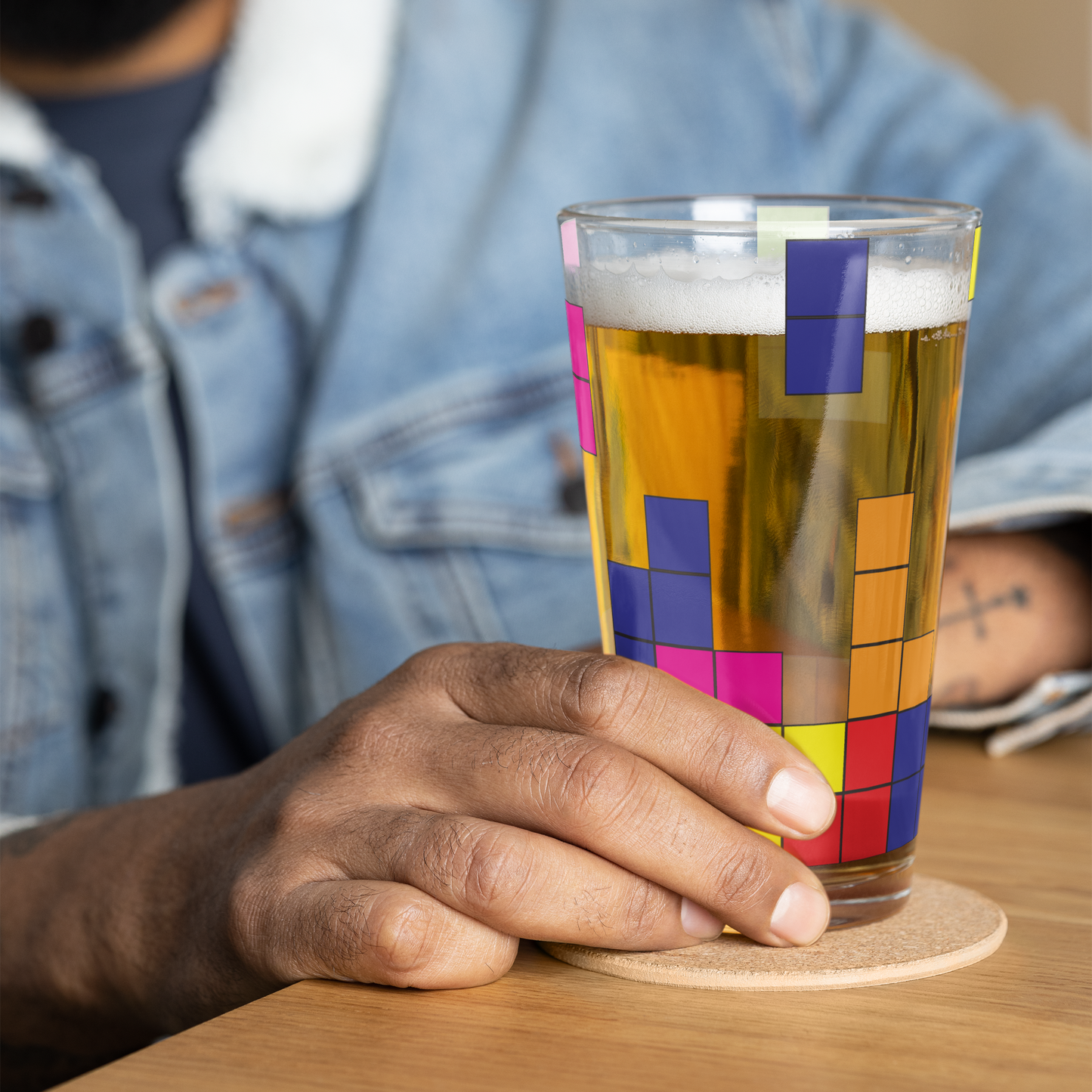 Retro Gaming Blocks 16oz Pint Glass