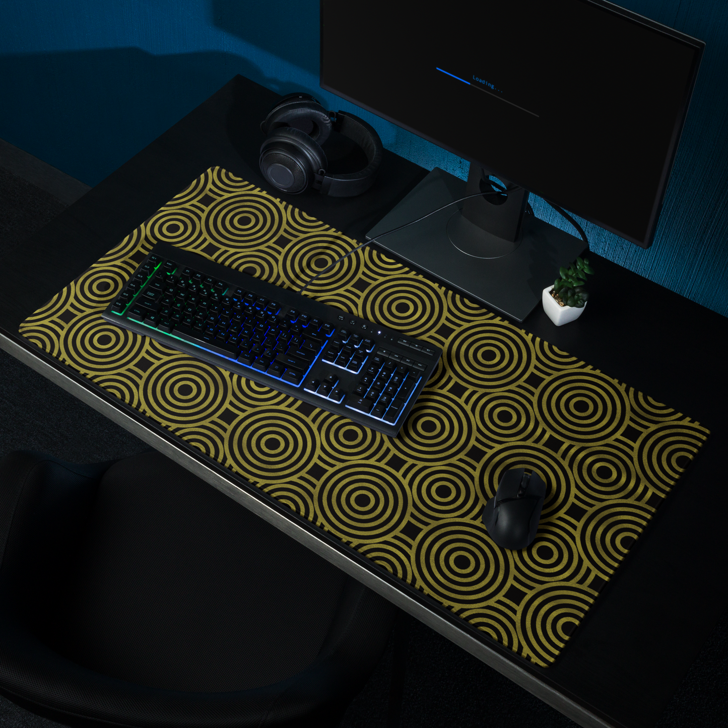Gold Pattern XL Desk Mat