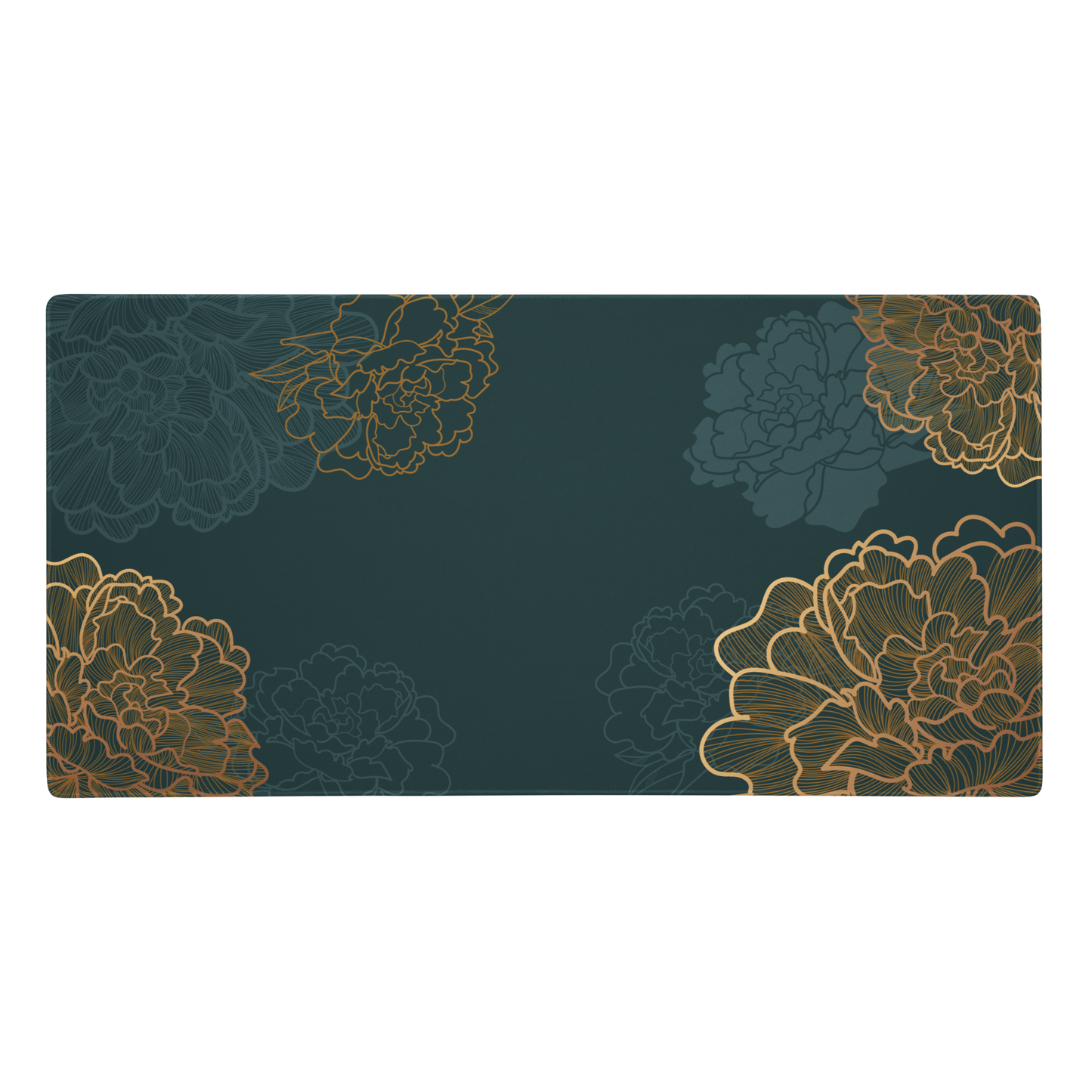 Gold & Teal Floral XL Desk Mat