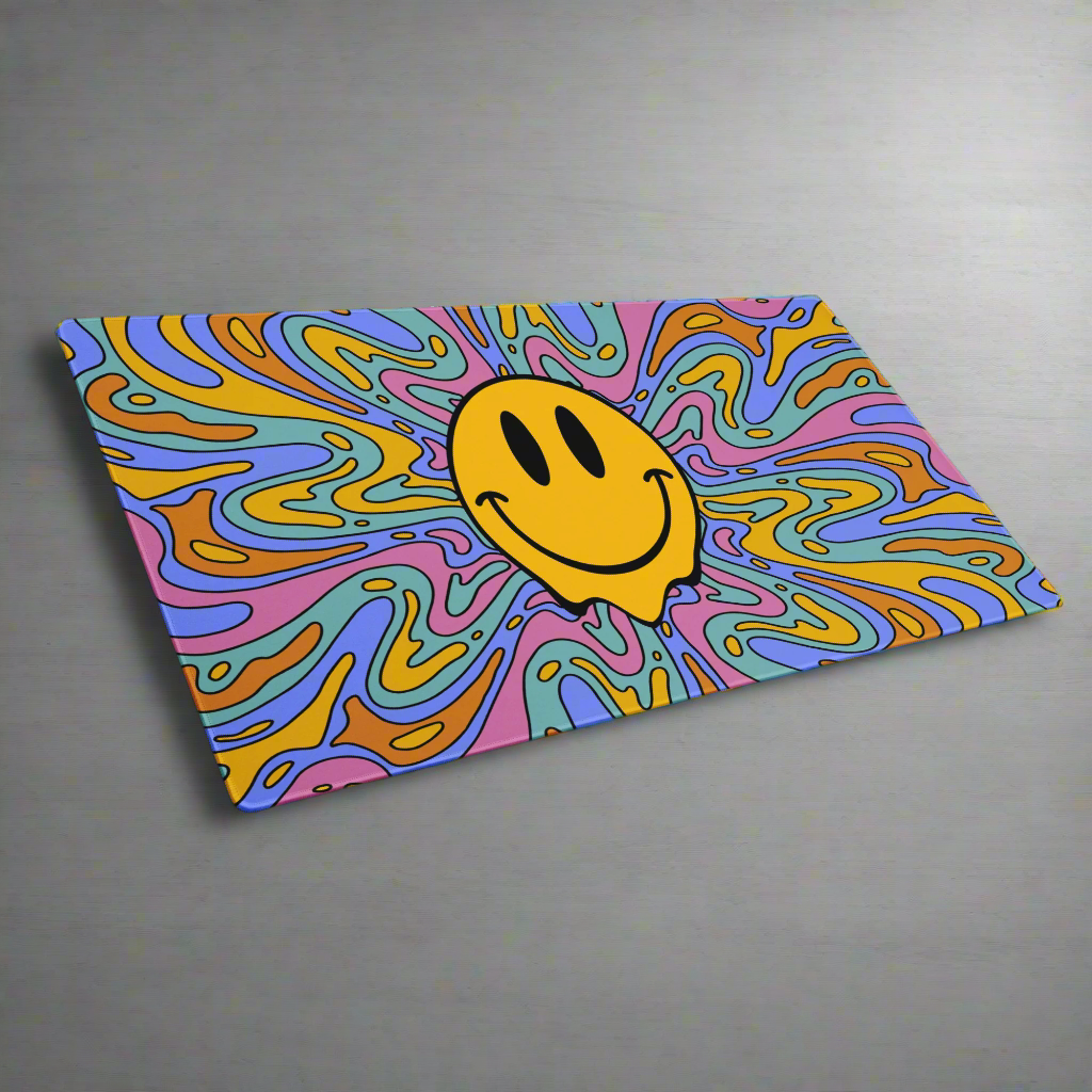 Colorful Smiley XL Desk Mat