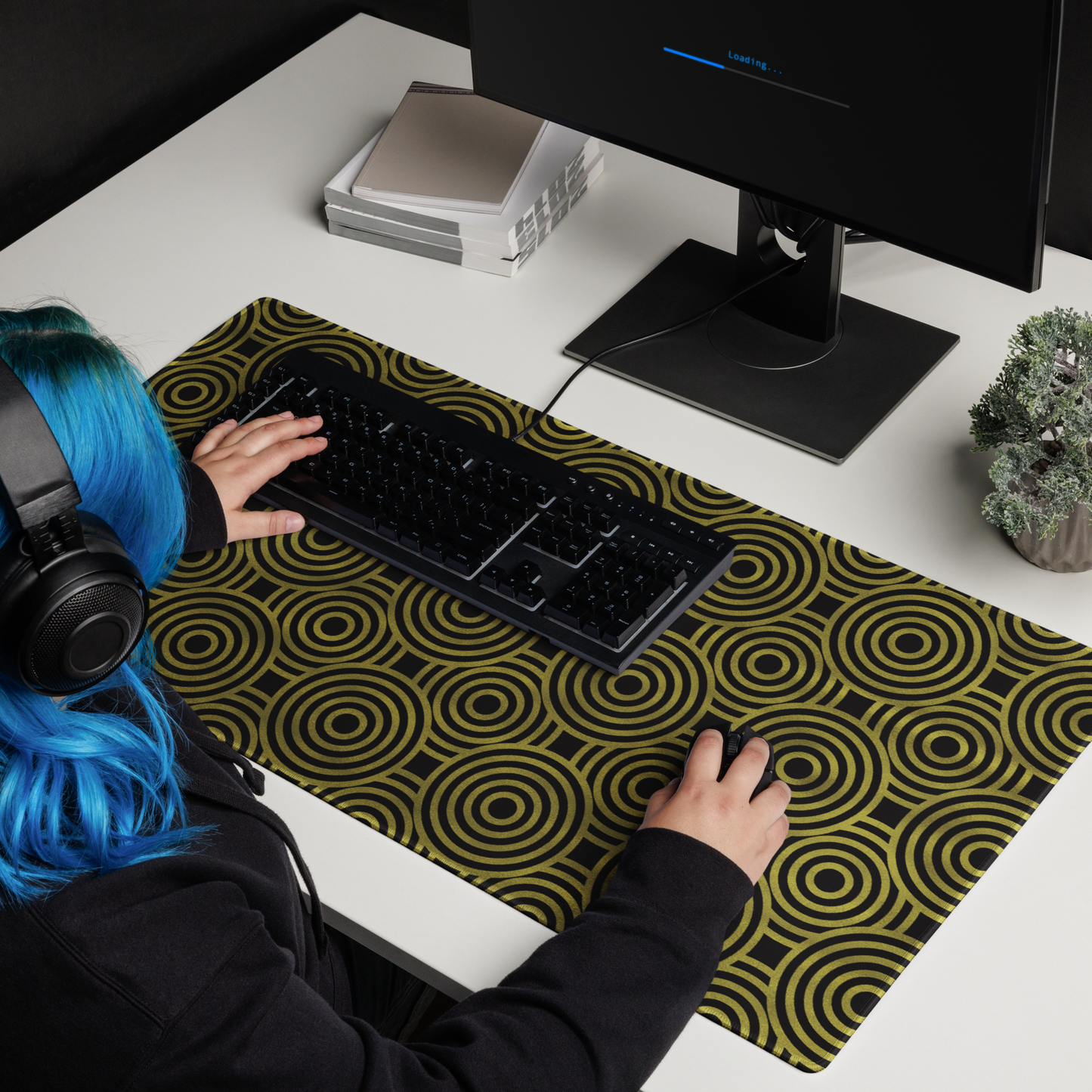 Gold Pattern XL Desk Mat