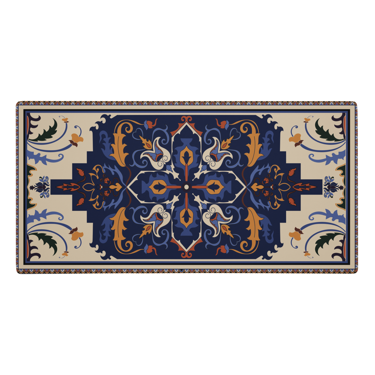 Light Blue & Yellow Rug XL Desk Mat