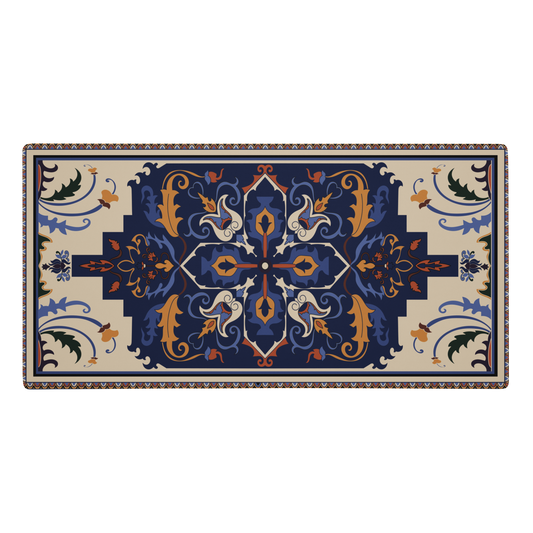 Light Blue & Yellow Rug XL Desk Mat