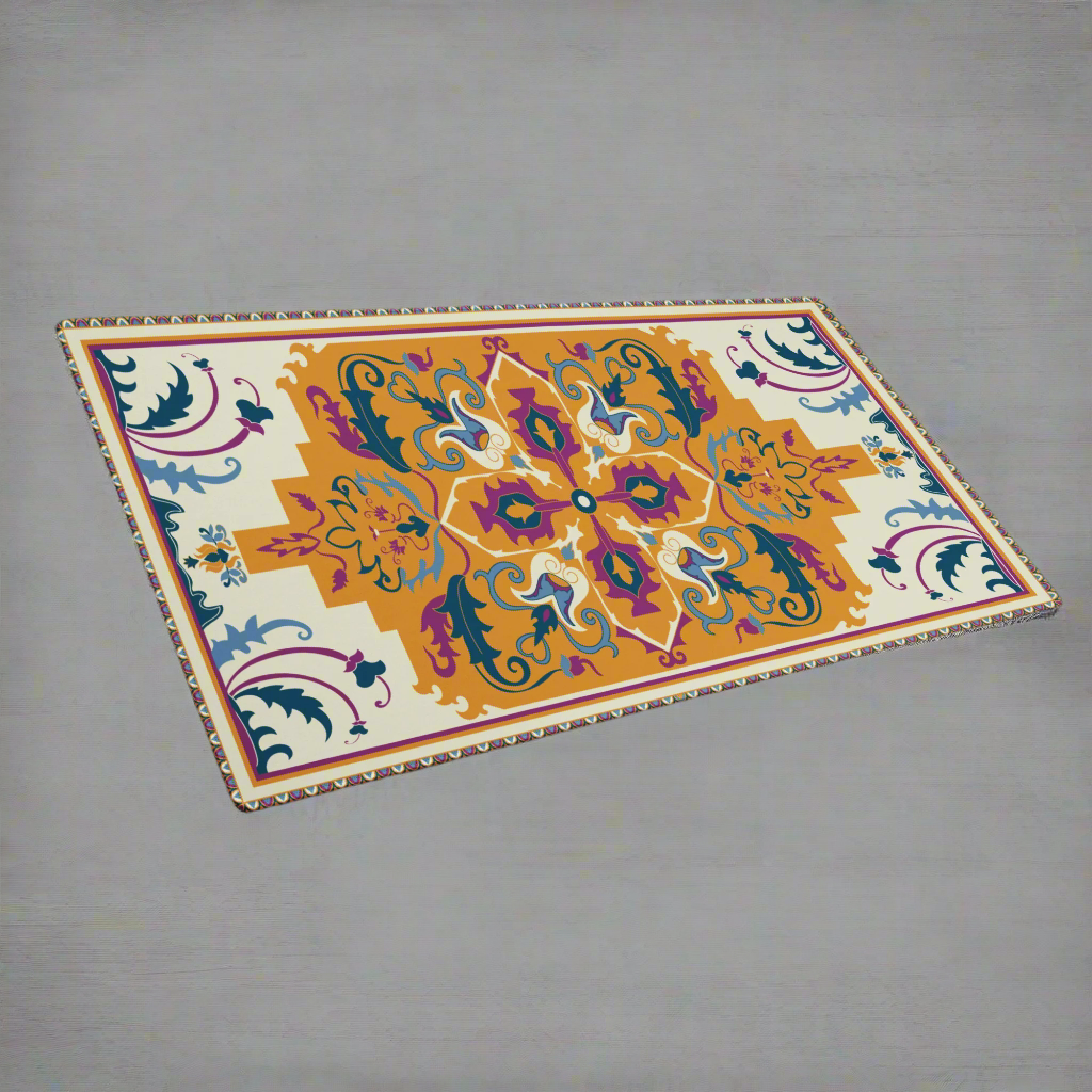 Light Yellow & Pink Rug XL Desk Mat