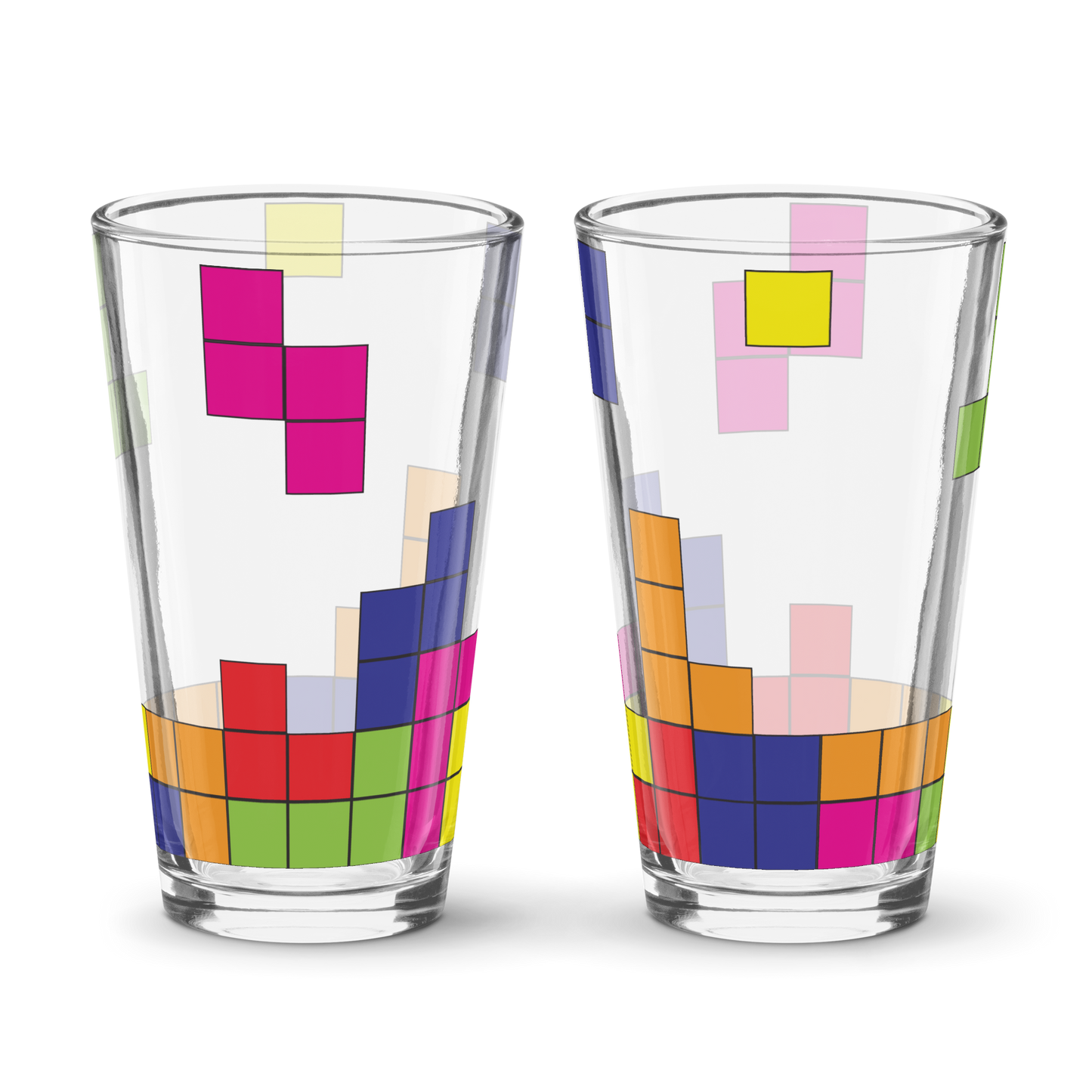 Retro Gaming Blocks 16oz Pint Glass