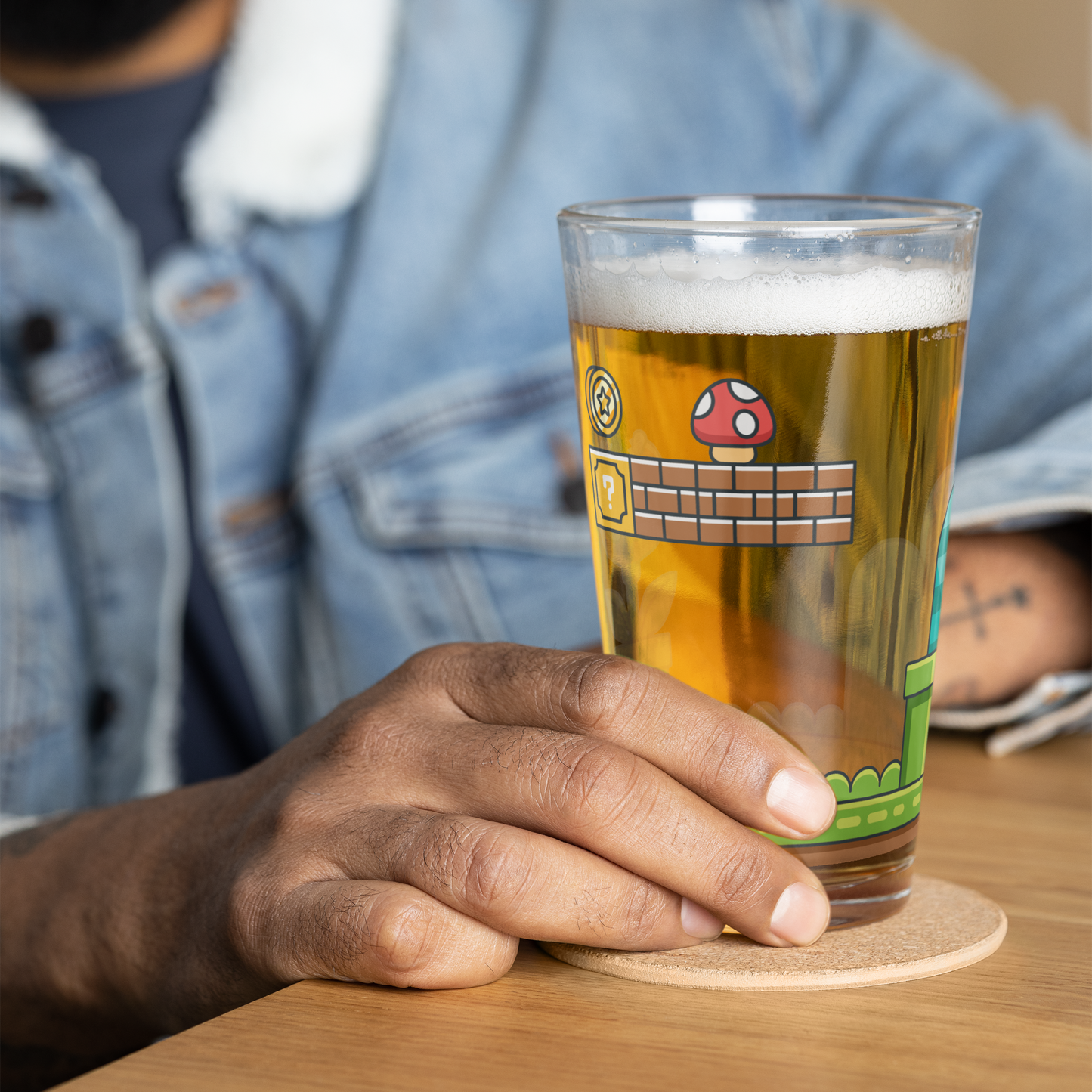 Retro Game World 16oz Pint Glass