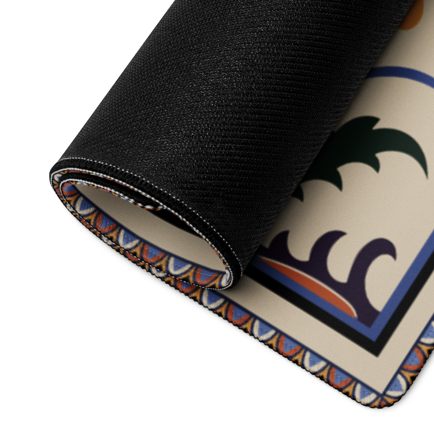 Light Blue & Yellow Rug XL Desk Mat