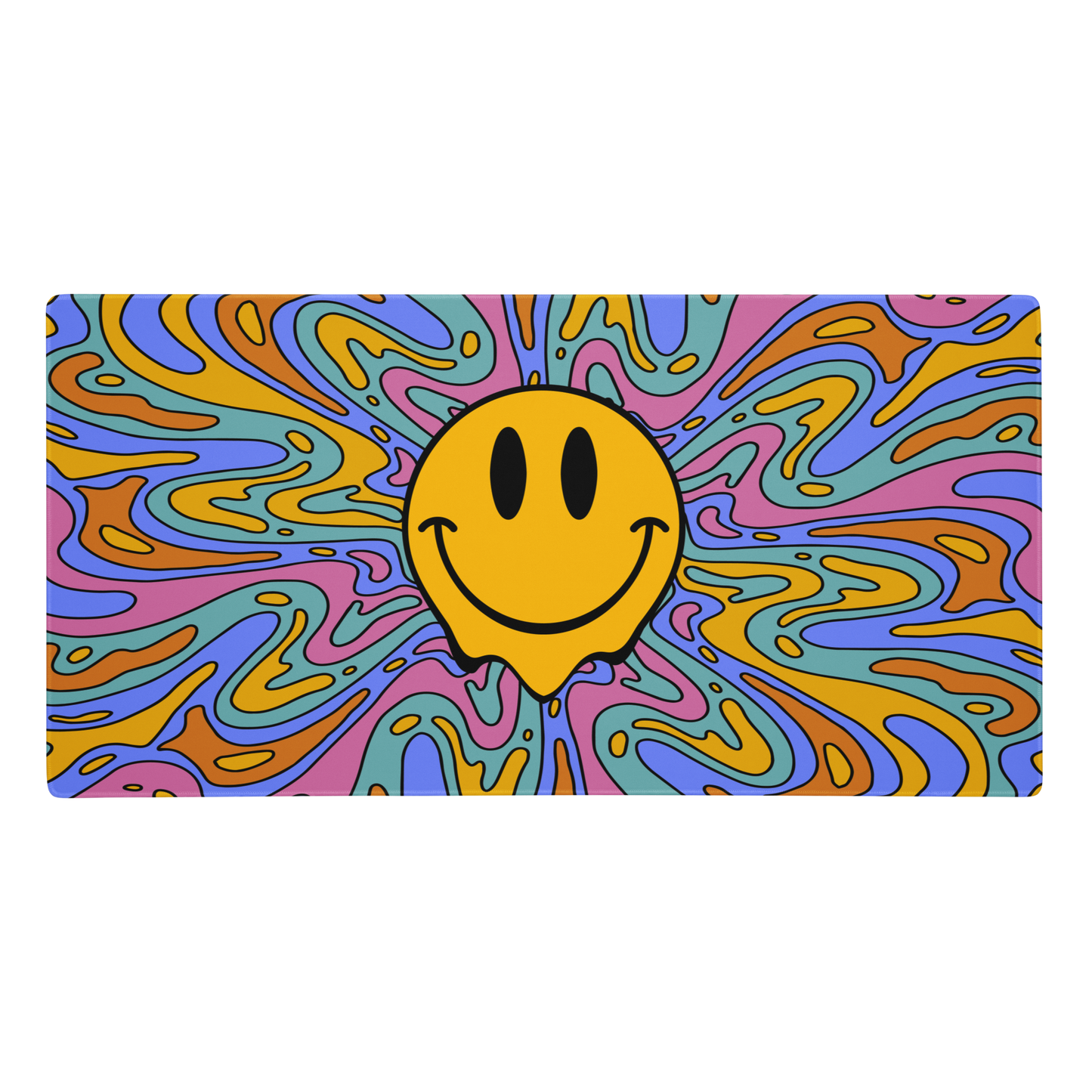 Colorful Smiley XL Desk Mat