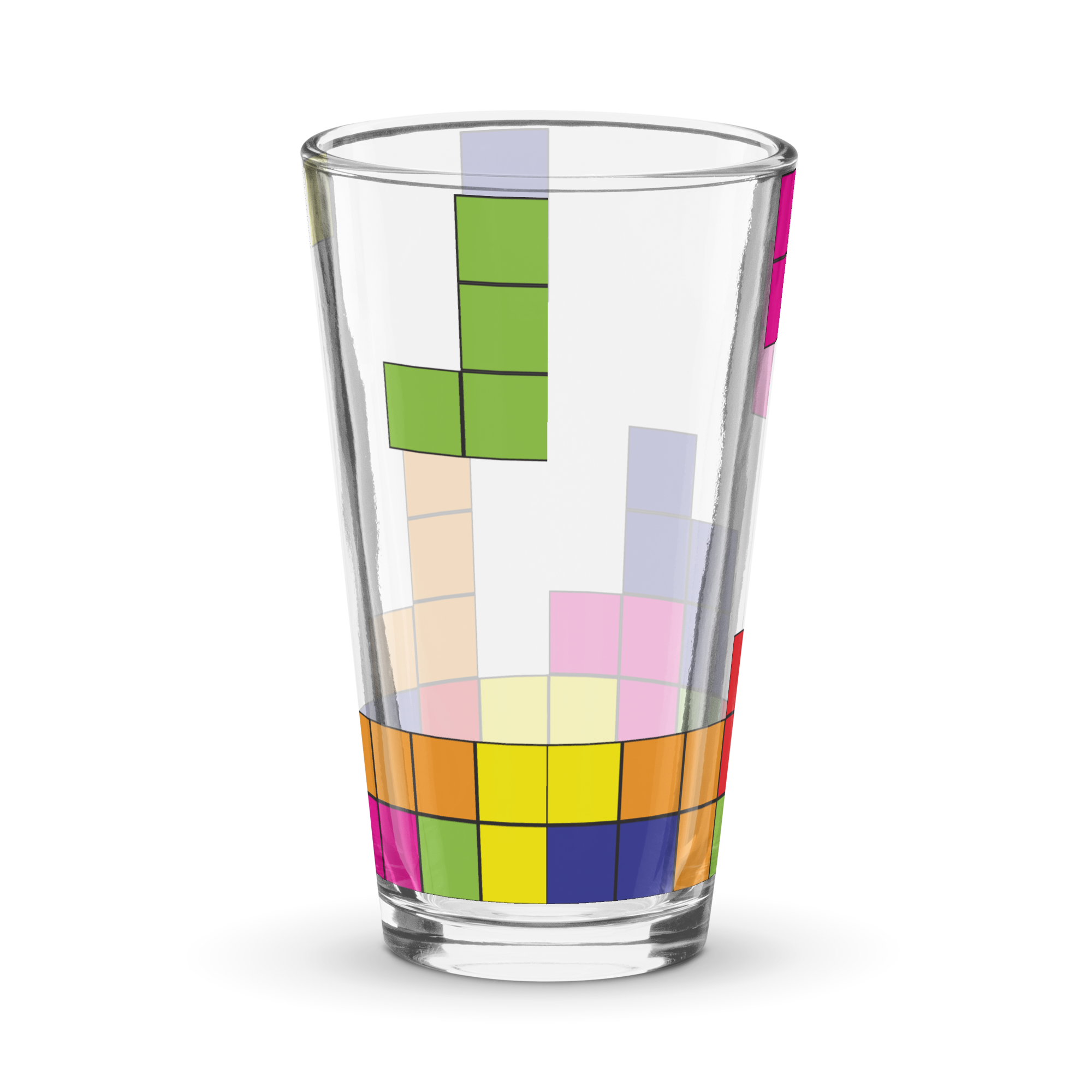 Retro Gaming Blocks 16oz Pint Glass – Conquest Gaming