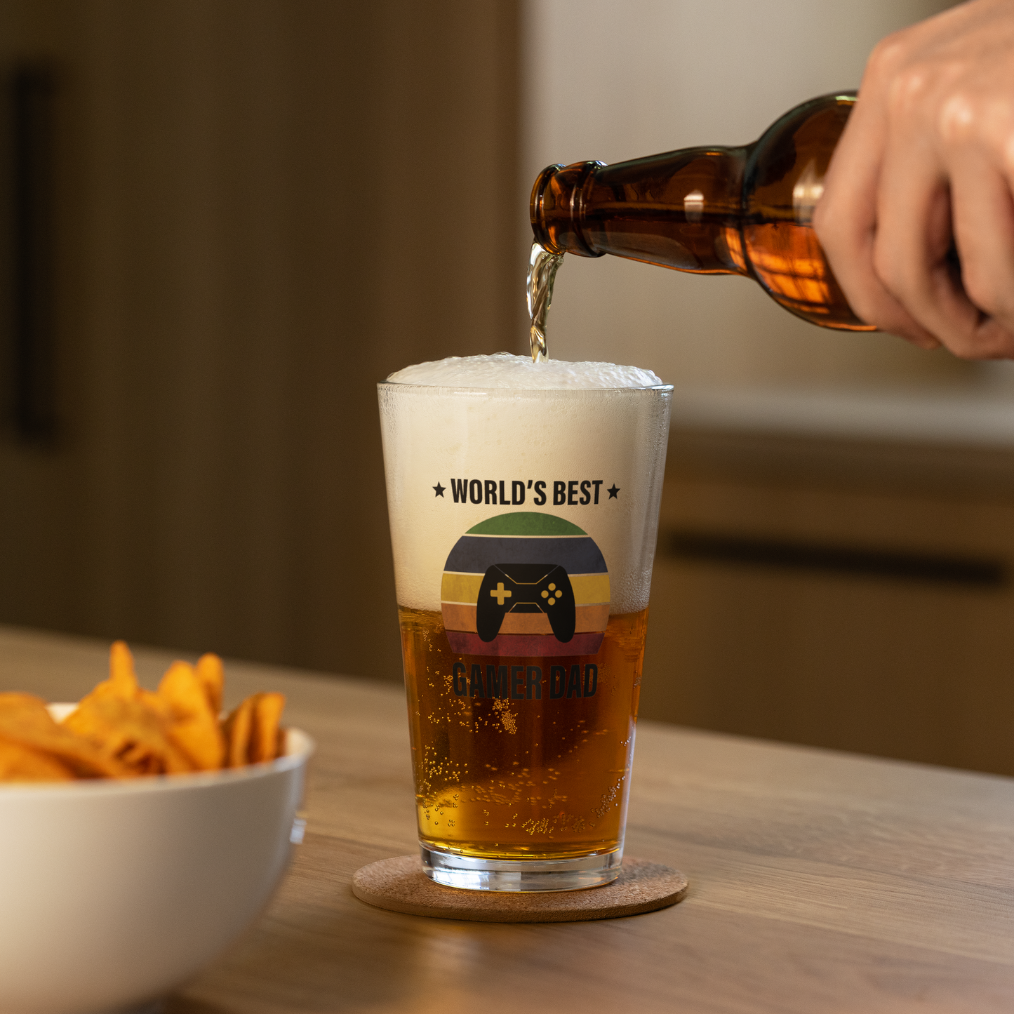 World's Best Gamer Dad 16oz Pint Glass