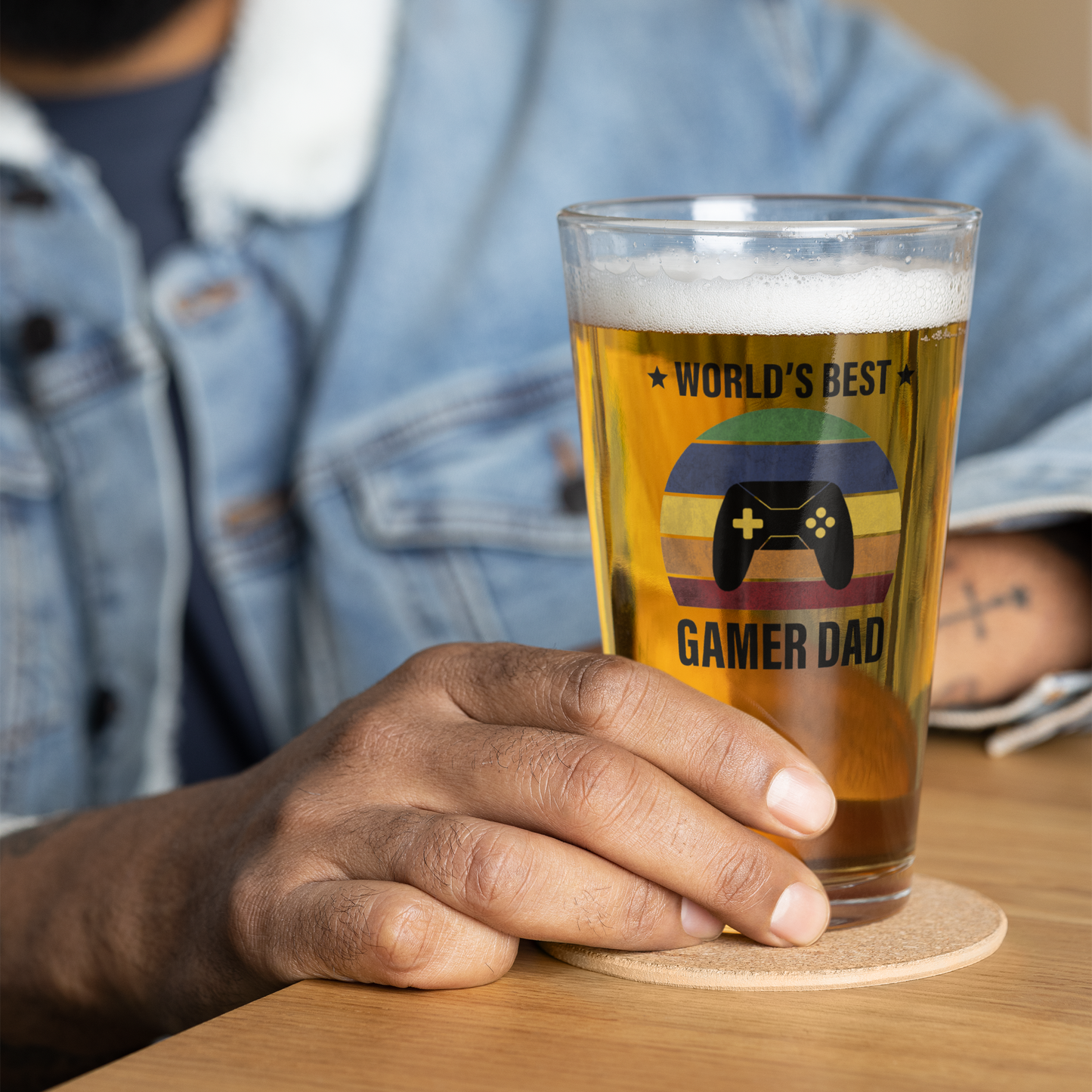 World's Best Gamer Dad 16oz Pint Glass