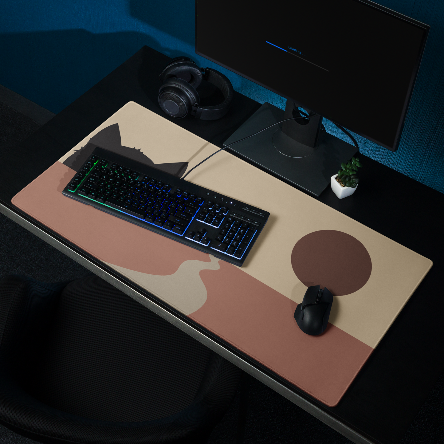Black Cat XL Desk Mat